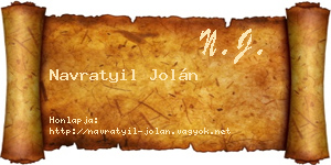 Navratyil Jolán névjegykártya