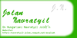 jolan navratyil business card